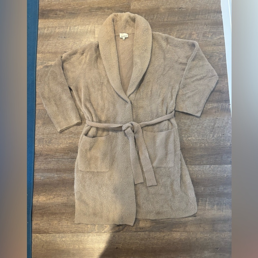 Heartloom Plush Tan/Gray Cardigan - Picture 2 of 3